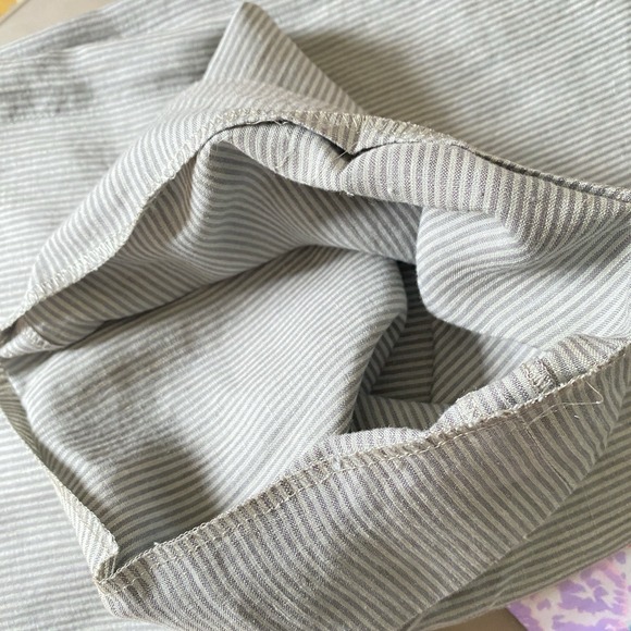 Vintage Hermes High Waisted Relaxed Striped 100% Linen Pants Women's Size 42 - Picture 13 of 16